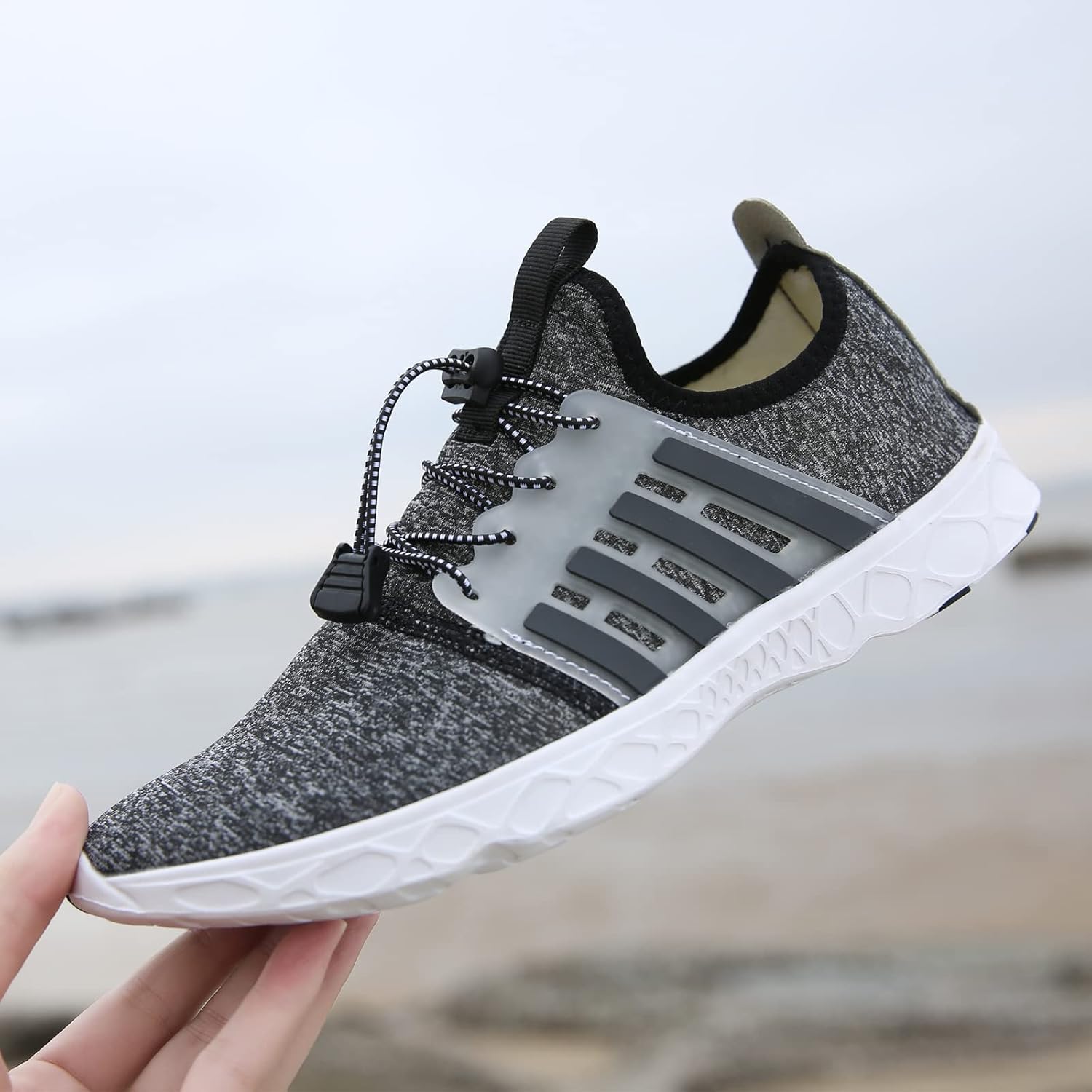 Whatseaso Water Shoes Quick Dry Barefoot Beach Aqua Sport Swim Surf Pool Hiking Diving Walking for Men Women, 11.5 Women/10 Men, Dark Grey Whatseaso Water Shoes Quick Dry Barefoot Beach Aqua Sport Swim Surf Pool Hiking Diving Walking for Men Women, 11.5 Women/10 Men, Dark Grey