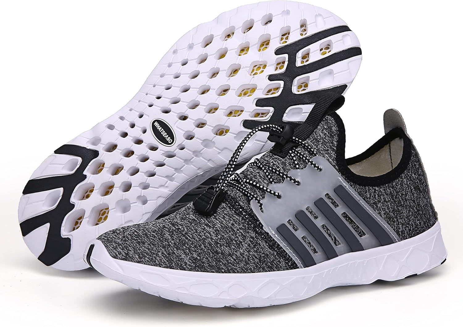 Whatseaso Water Shoes Quick Dry Barefoot Beach Aqua Sport Swim Surf Pool Hiking Diving Walking for Men Women, 11.5 Women/10 Men, Dark Grey Whatseaso Water Shoes Quick Dry Barefoot Beach Aqua Sport Swim Surf Pool Hiking Diving Walking for Men Women, 11.5 Women/10 Men, Dark Grey