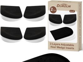 2 Pairs 3 Layer Corrective Insoles for Supination Overpronation Correction, Adhesive Lateral Heel Wedge Inserts for Bow Legs, Knock Knee Pain, Foot Alignment (L: W 7-11, M 7-10, Black)