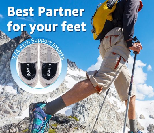 3/4 Orthotic Insoles, Shoe Inserts for Plantar Fasciitis Relief, High Arch Support Inserts for Flat Feet