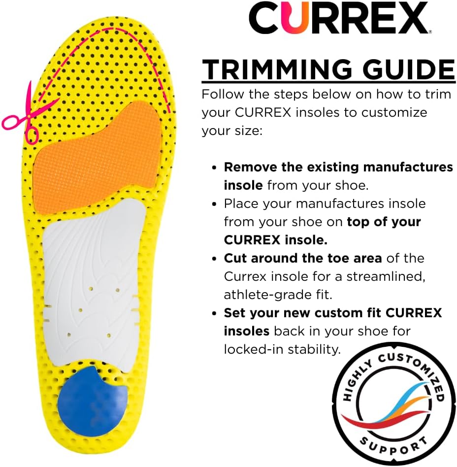 CURREX RunPro Insoles for Running Shoes, Arch Support Inserts to Help Reduce Fatigue, Prevent Injuries, Boost Performance for Men Women (High Arch, Size XL) CURREX RunPro Insoles for Running Shoes, Arch Support Inserts to Help Reduce Fatigue, Prevent Injuries, Boost Performance for Men Women (High Arch, Size XL)
