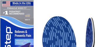 PowerStep Wide Fit Orthotics Insoles, Wide Feet Arch Support, Plantar Fasciitis Relief, Mild Pronation