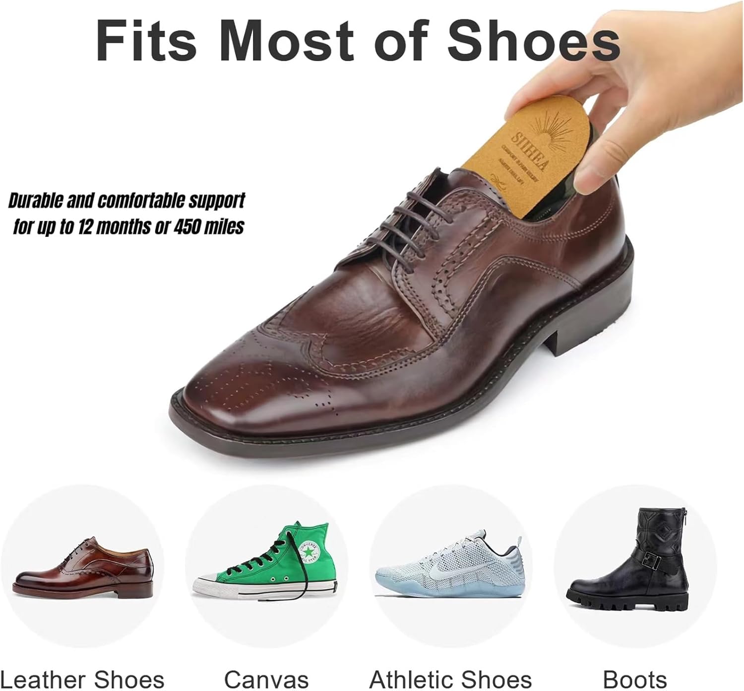 SIIHEA Adjustable Heel Lifts for Shoes,/4 Height Increase Insoles for Achilles Tendonitis, Heel Pain, Leg Length Discrepancy, Plantar Fasciitis, Shoe Lifts (Large (1 Pair), Brown) SIIHEA Adjustable Heel Lifts for Shoes,/4 Height Increase Insoles for Achilles Tendonitis, Heel Pain, Leg Length Discrepancy, Plantar Fasciitis, Shoe Lifts (Large (1 Pair), Brown)